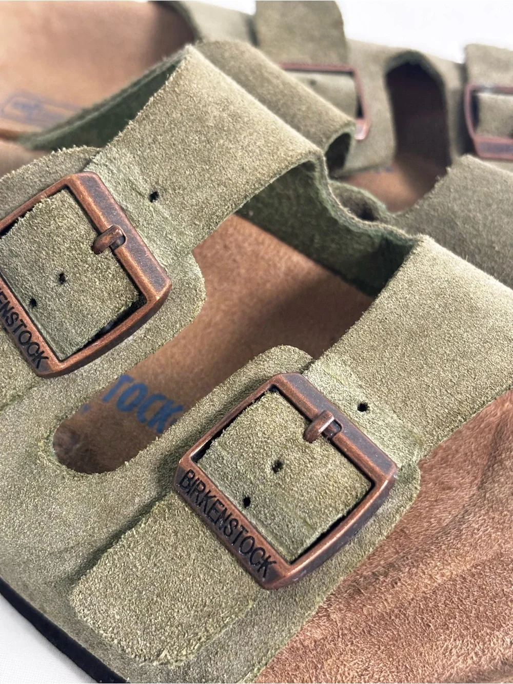 Birkenstock Arizona Suede Leather Sandals Olive Green EU 37 US 6